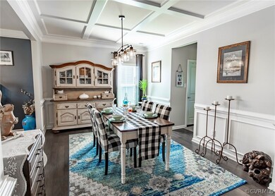 Dining Room, Hardood floors, moldings, open to the