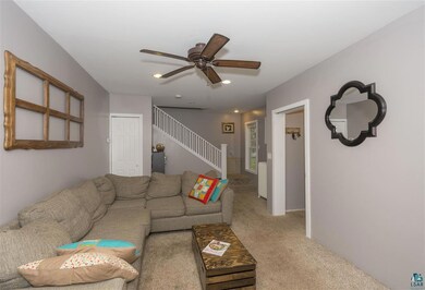 Ceiling fan with light, storage closet, access to 