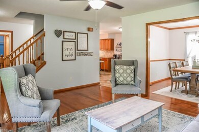 Front living room with beautiful hardwood floors.
