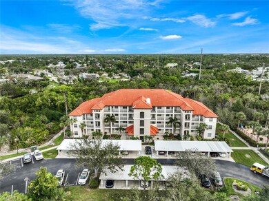Aerial view of the building.