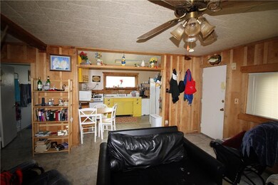 View from living room into the kitchen.