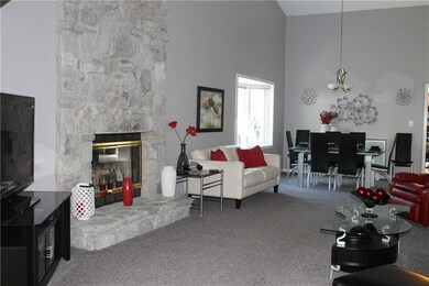 Family Room with Stone Fireplace