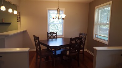 Dining room has oak hardwood floors