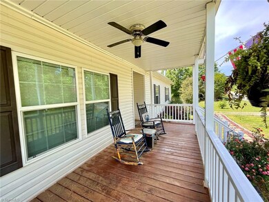 Front Porch with ceiling fan