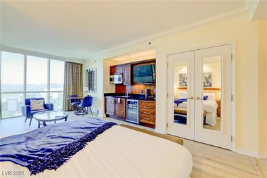 Bedroom with light wood-style flooring, ornamental
