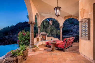 Wrap around patio with gas fireplace