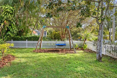 side yard with a swing set