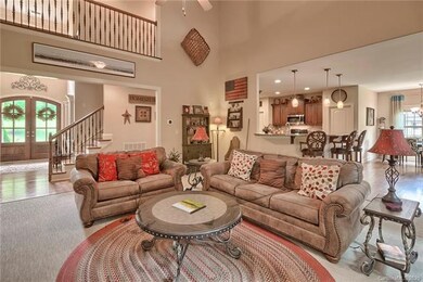 Great room with soaring ceilings.