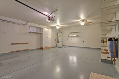 Finished garage with epoxy floor