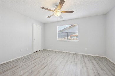 Unfurnished room with light wood-type flooring, a
