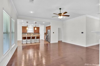 Living room is open to the kitchen