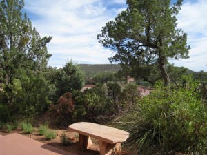 Serene setting in entry courtyard