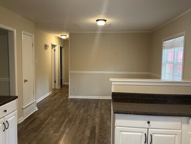 Unfurnished room featuring dark wood-type flooring