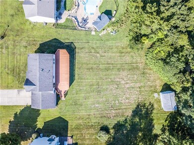 Aerial view of the spacious yard at 107 Western Ci