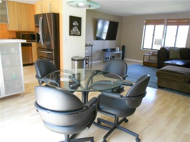 Dining room is just a step away from the kitchen a
