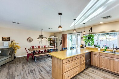 View from kitchen to dining area