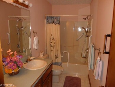 Main bath with double china drop-in sink bowls, Fo