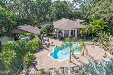 Aerial View of Pool, House, and Patio