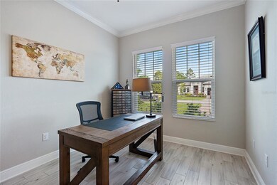 office behind the custom sliding wood door