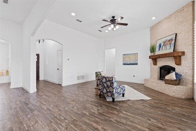 Pretty wood burning fireplace