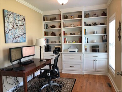 office with recently added custom built cabinets a