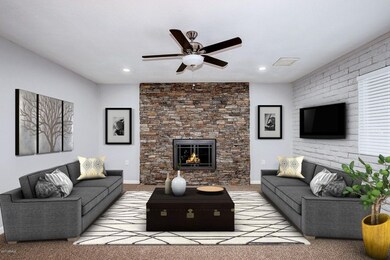 Great room staged
