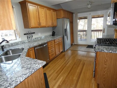 Kitchen with French Doors out to deck