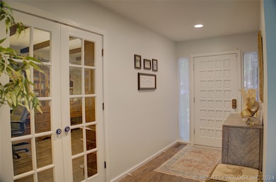 Entrance is light and bright.