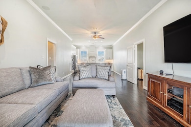 This inviting living space features an open layout