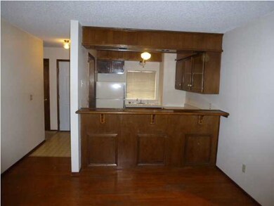 View of kitchen from living room.
