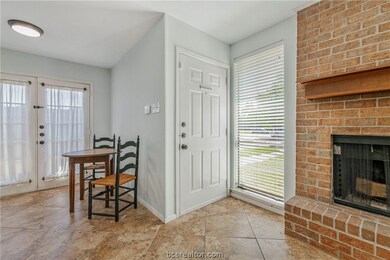 Open entry plus a wood burning fireplace