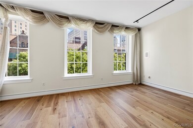 Unfurnished room with light wood-type flooring and
