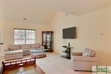 The high ceilings makes the living room spacious.
