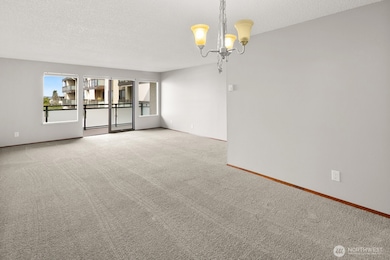 Open floor plan from eating area to the living room.