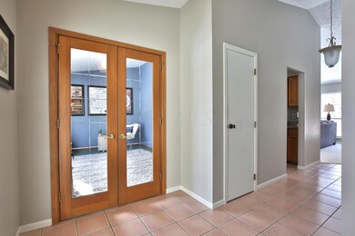 French doors to den