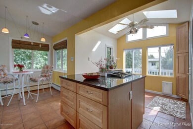 Island with granite counter
