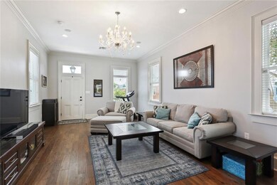 View of the living room towards the front door.