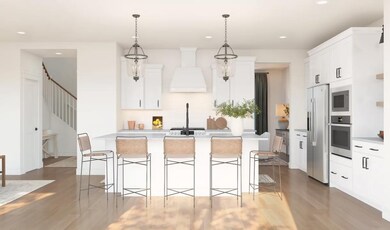 Kitchen with pendant lighting