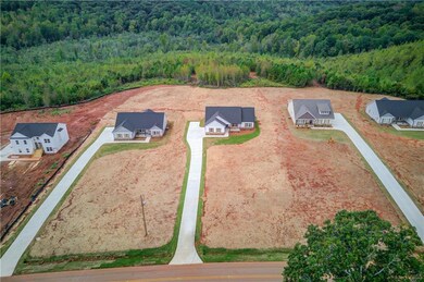 Aerial perspective of suburban area featuring a heavily wooded area