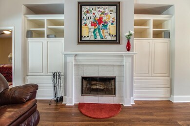 Beautiful Fireplace with Shelving