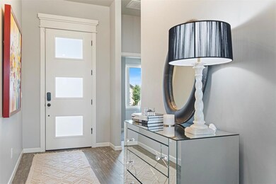 Foyer featuring hardwood / wood-style flooring