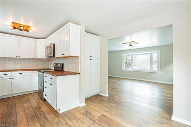 Beautiful butcher block counters, spacious pantry