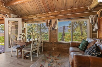 Open concept home showcases vaulted ceilings with 