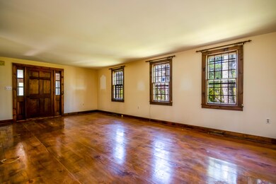 Living room with wood floors