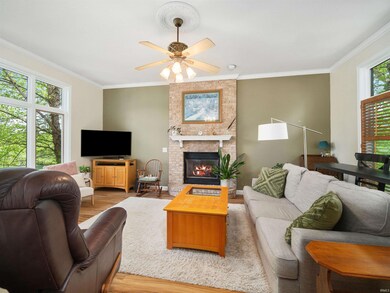 Tall ceilings & gas log fireplace