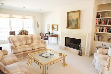 Living room with built-in shelving