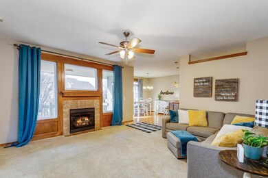 Provides gas fireplace with side lights to provide