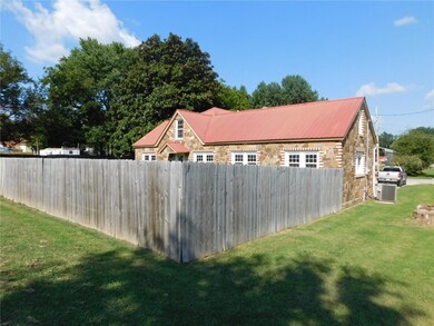 View of the back over the wood privacy fence.