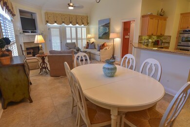 The oversized dining area adjacent to the kitchen 
