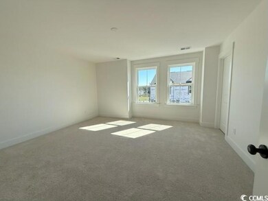 Carpeted empty room with baseboards